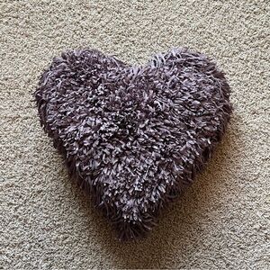 Mina Victory Heart Lavender Shag Throw Pillow Purple y2k
